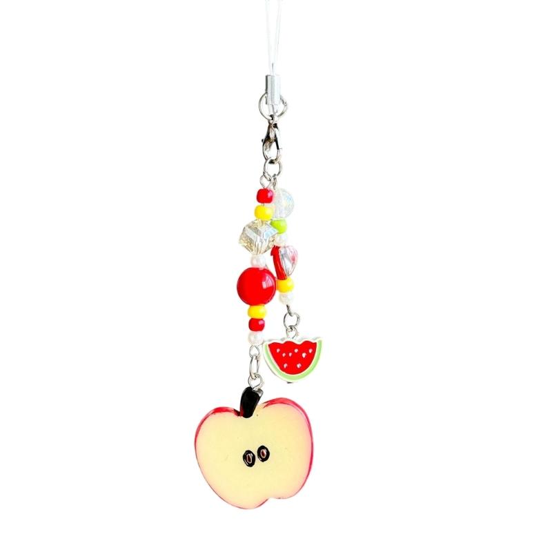 

Realistic Fruit Resin Keychain Portable Waterproof Accessory for Keys Bags Outdoor Enthusiasts красный