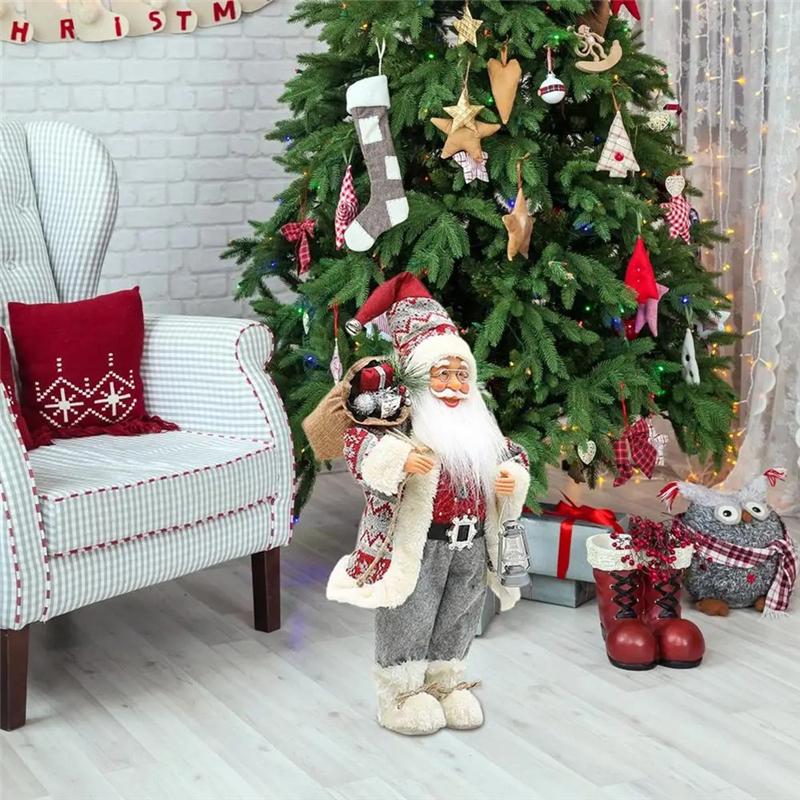 Santa Claus Figurines Santa Claus Standing Santa Claus Figurine With Bag 18 Inches Holiday Decoration Santa Claus