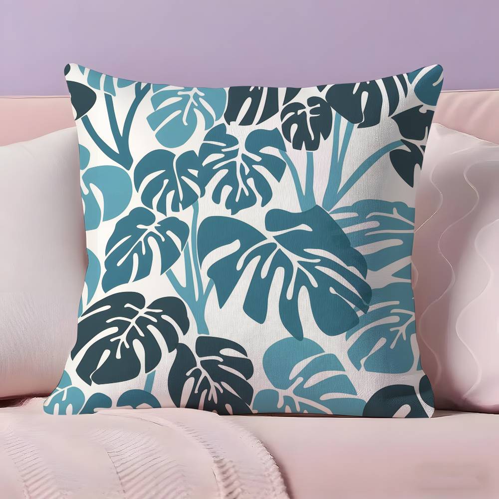 Modern style Leaf art Pillow Case  Ultra Soft Skin Friendly Fabric Cloud Like Comfort & Concealed Zipper