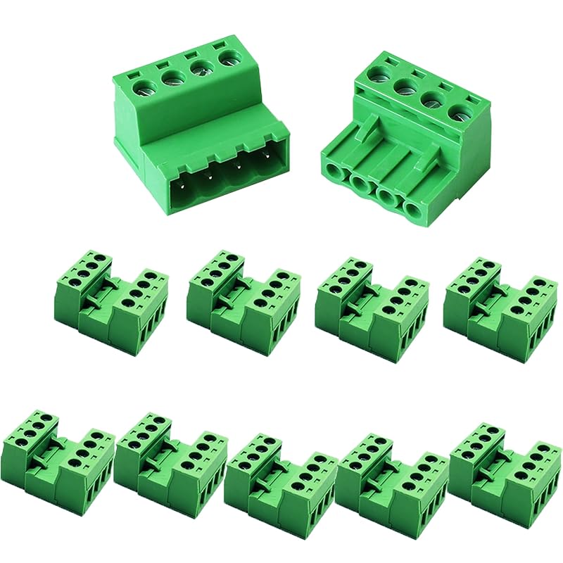 10 Set 3 Pin 2.54MM Pitch Screw Terminal Block Connector for 28-16AWG, Pluggable Quick Connector-Phoenix Type Connector
