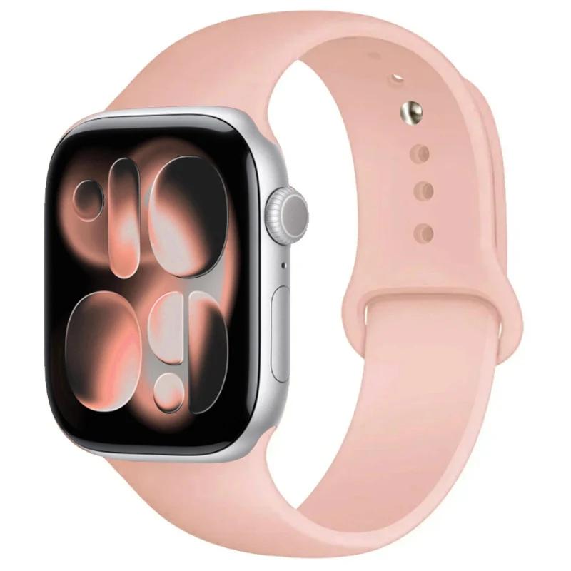 For Watch Bands 46mm 42mm 45mm 44mm 40mm Silicone Sport Bracelet Iwatch Series 11 10 - 8 7 6 5 4 SE 9 Ultra 3/2 49mm Strap