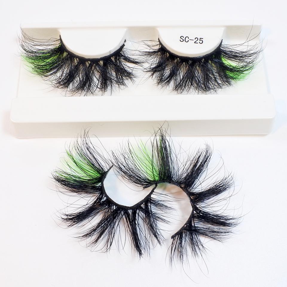 25mm Mink Eyelashes Newest Colored Lashes Dramatic Party Long Volume 3d Eyelashes Supplies Makeup False Eyelashes