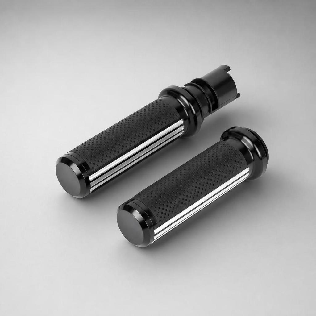 Replacement Motorcycle Hand Grips with Bar End Cap Textured Handlebar