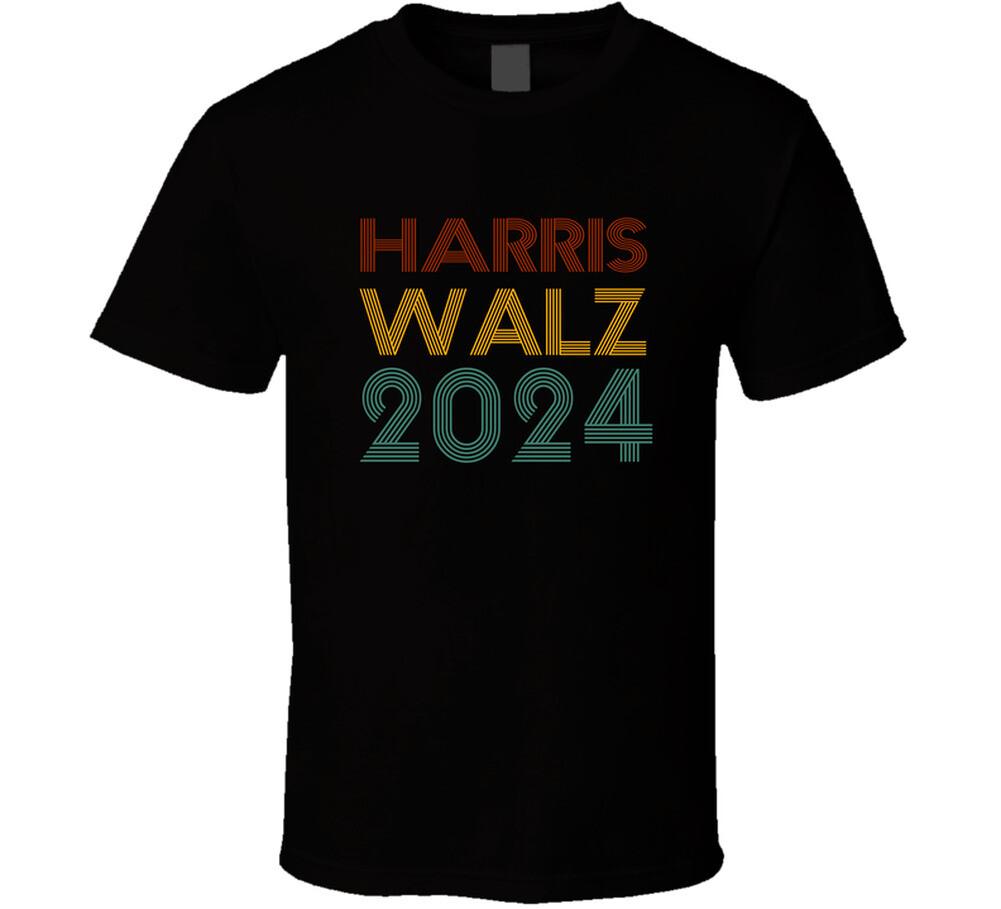 Harris Walz 2024 Retro Look T Shirt Mens Womens Tees Top XL