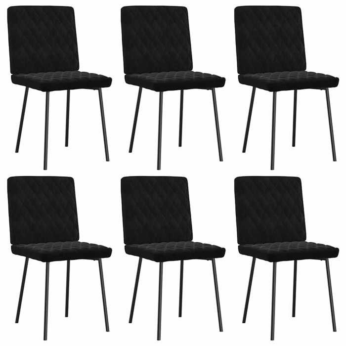 VidaXL Chaises à manger lot de 6 noir velours 3315479