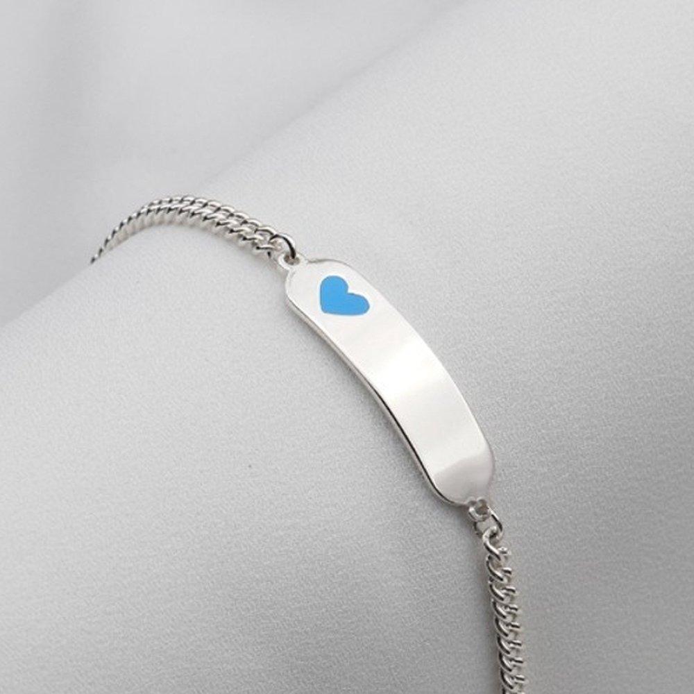 [As Little] Baby Silver Bracelet Kids Child Silver 925 Blue Heart