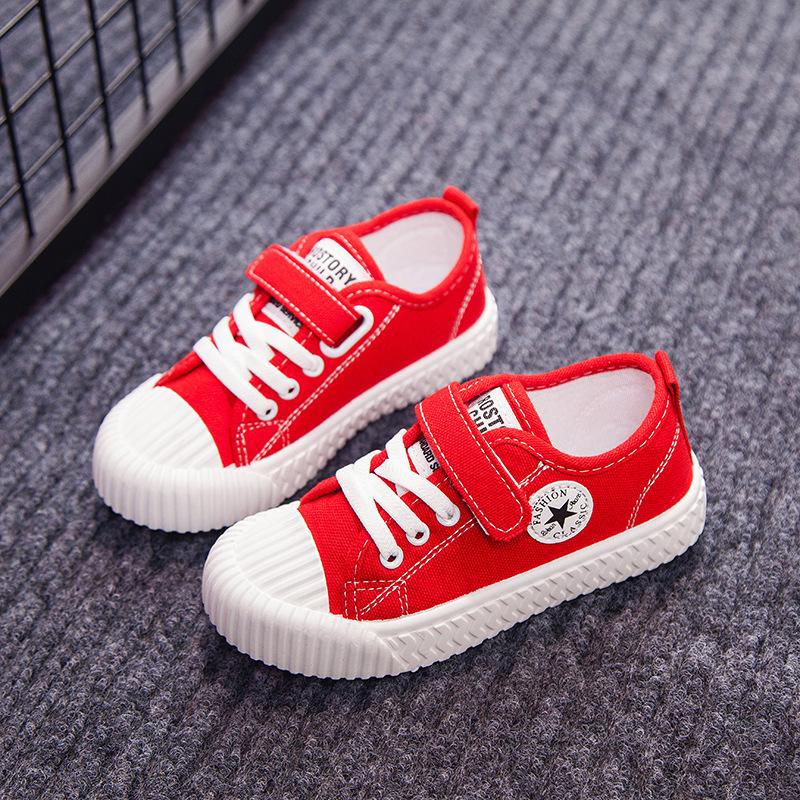 Děti Chlapci Dívčí Sportovní obuv Jarní Plátěné tenisky na suchý zip Plochý podpatek Sportovní obuv