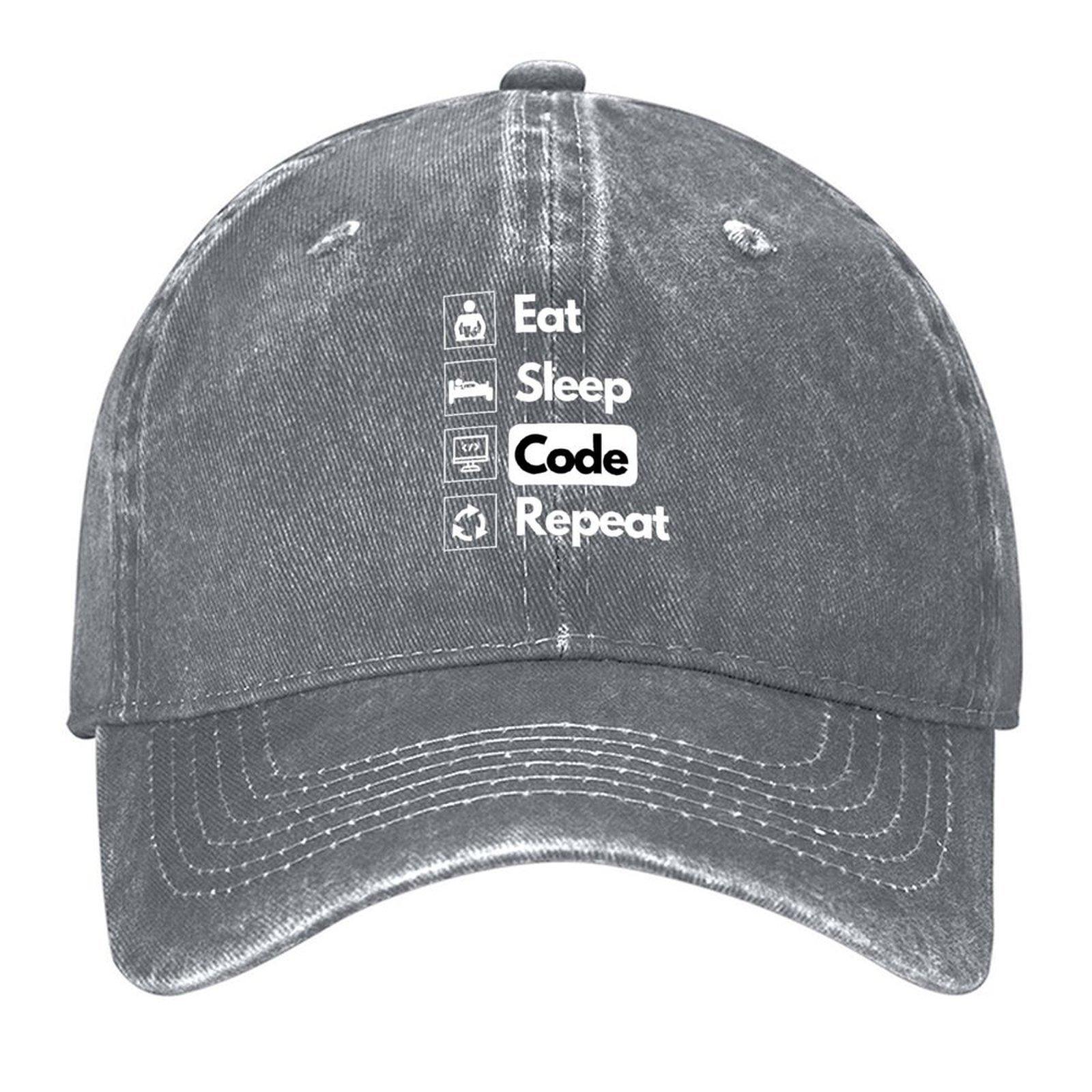Eat Sleep Code Repeat Baseball Cap cute designer cap Designer Hat Brand Man cap Golf Women Men s