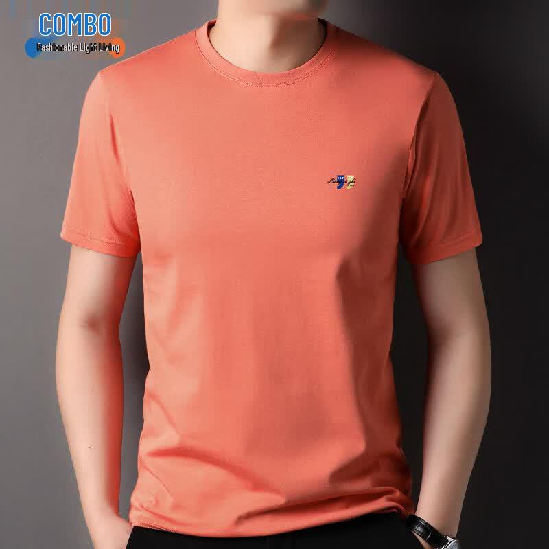 Men s Pure Cotton Round Neck Short Sleeve T-shirt 3XL
