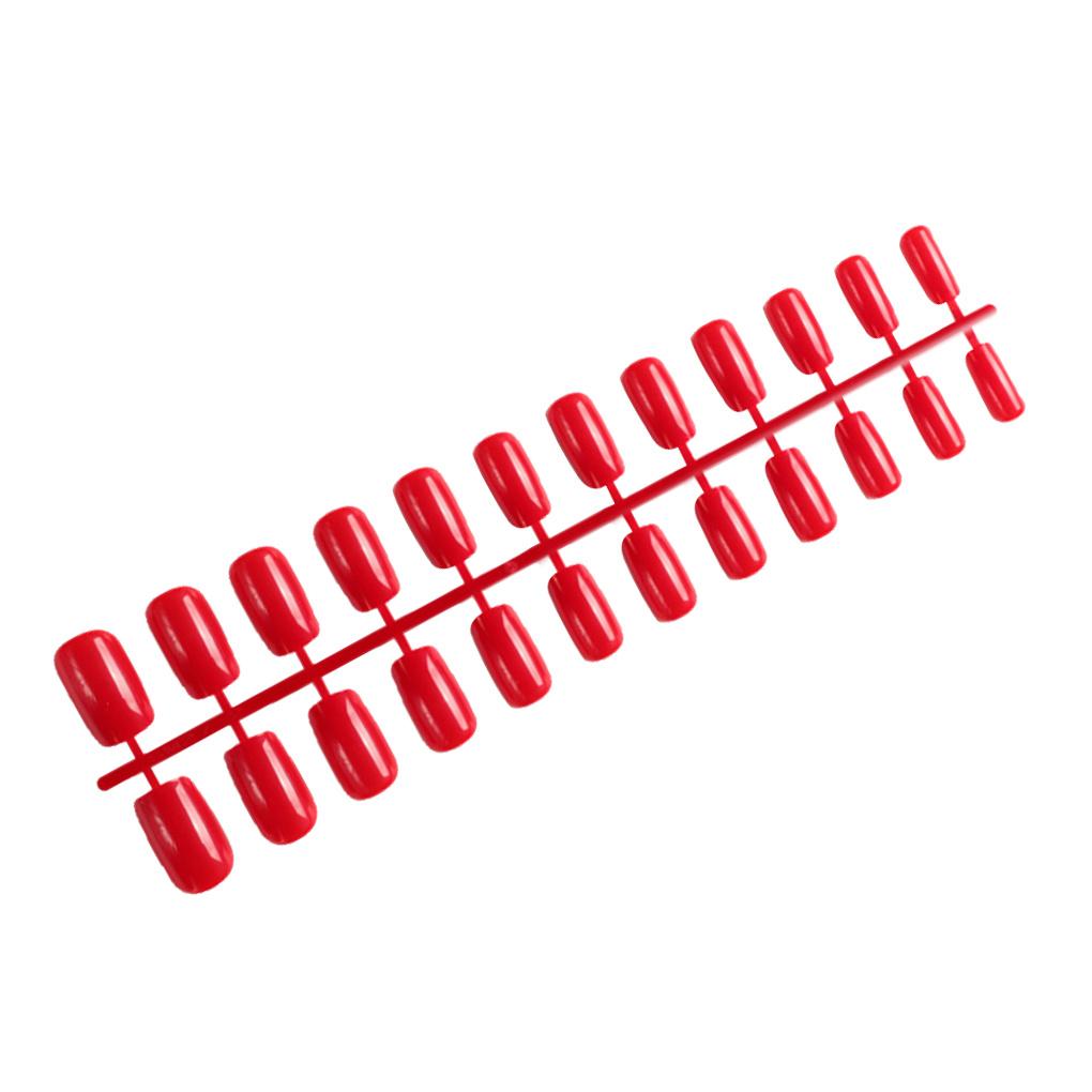 24 Pieces Square-shaped Solid Coffin False Nails Medium Length DIY Exquisite Novel Colour-fast Nail for Manicure Salons