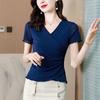 Women's Mesh Ice Silk V-Neck Short Sleeve Tee - Slimming Chic Summer Top