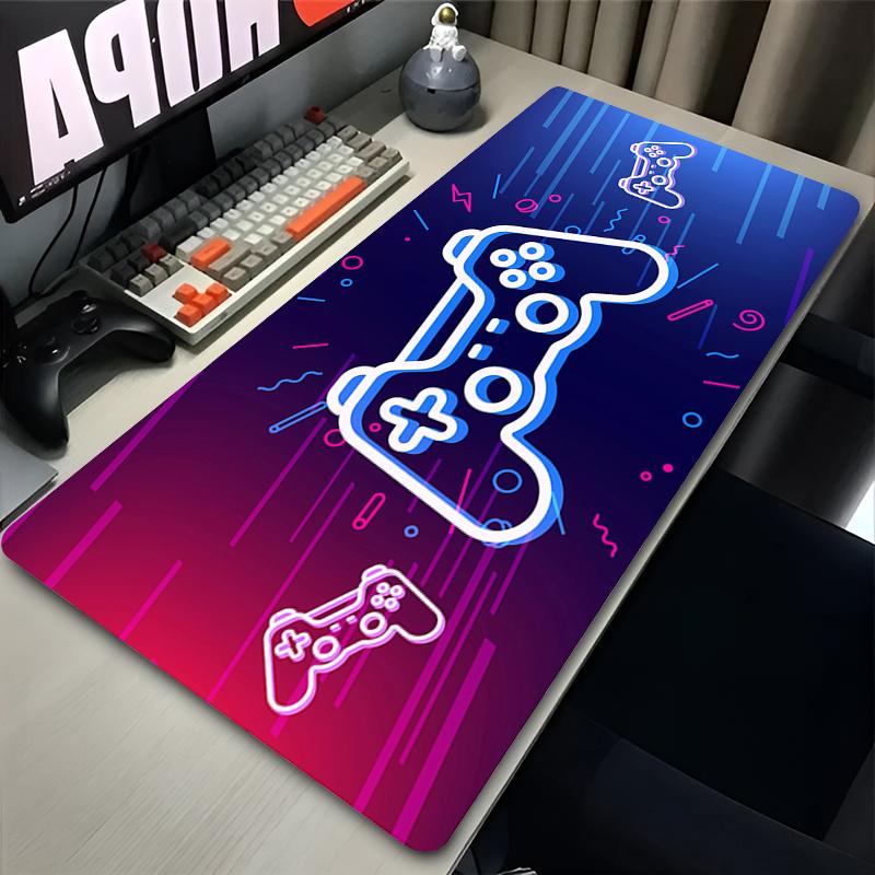 Gaming Mouse Pad Anime Gamer Keyboard Pad Gamepad Pattern Design Desk Mouse Mat Speed Rubber Cartoon PC Black And White Mousepad