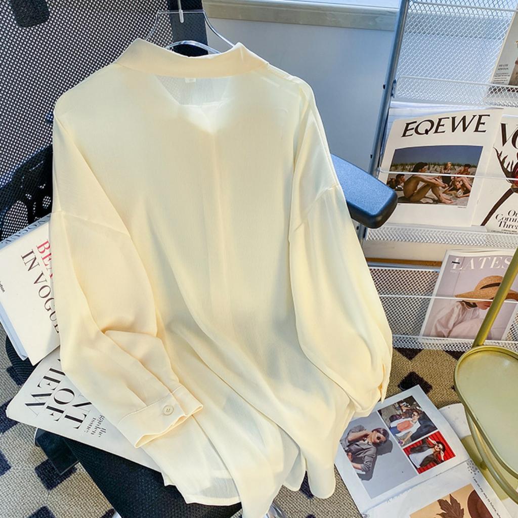 Summer Chiffon Sun Protection Shirt for Women Long Sleeved Korean Loose Mid-length UV Resistant Outer Layer Thin Cardigan