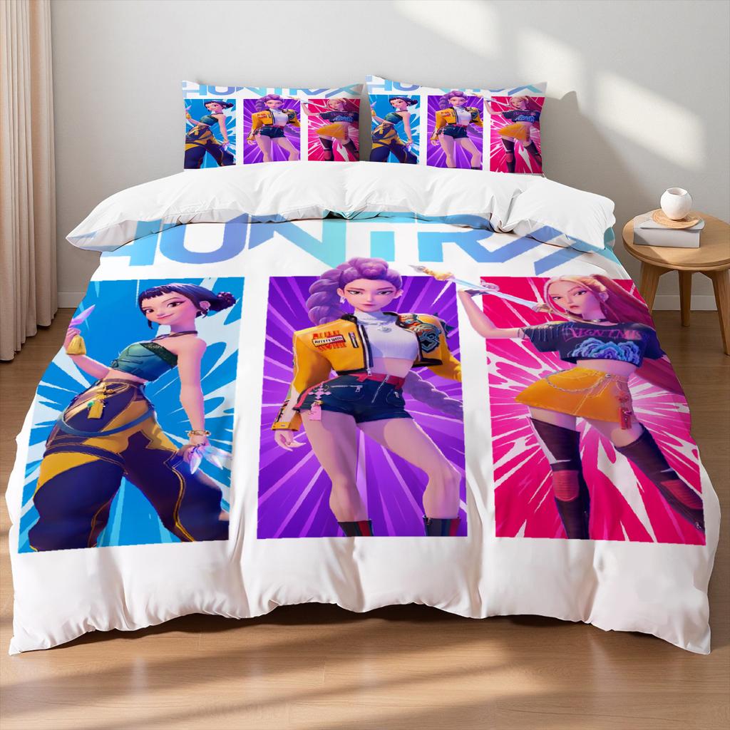 Zoey Demon Hunters K-pop Girls Boys Group Printed Coreless Duvet Cover Multi Size Bedroom Dormitory Holiday Bedding Decoration