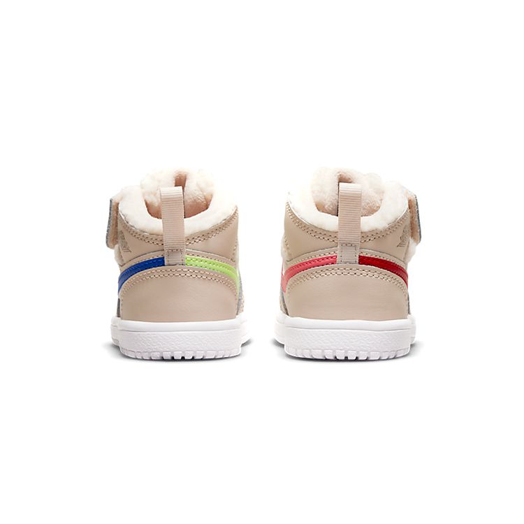 Air Jordan 1 Mid ALT Utility TD Fleece Dětské tenisky Tan Pearl-White Dark-Driftwood DO2210-264