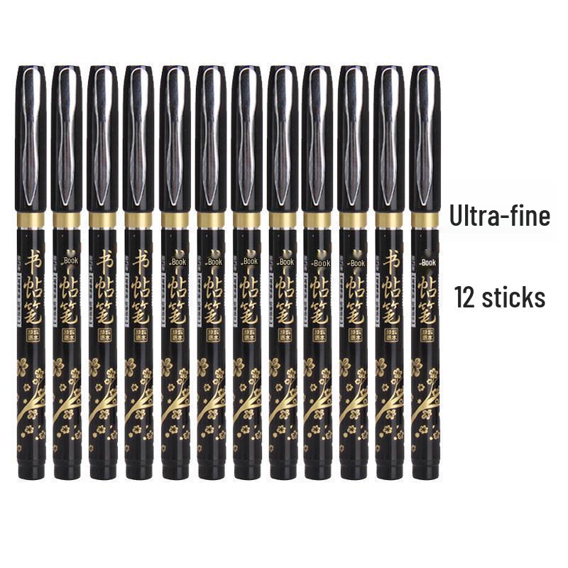 Jinwannian Refillable Calligraphy Pen Set - Soft Tip, Medium, Small, Extra Fine, Student Practice