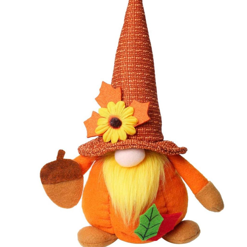 Festival Harvest Decoration Pumpkin Maple Leaf Faceless Old Man Doll Ornament Soft Toy For Autumn Themed Decorations
