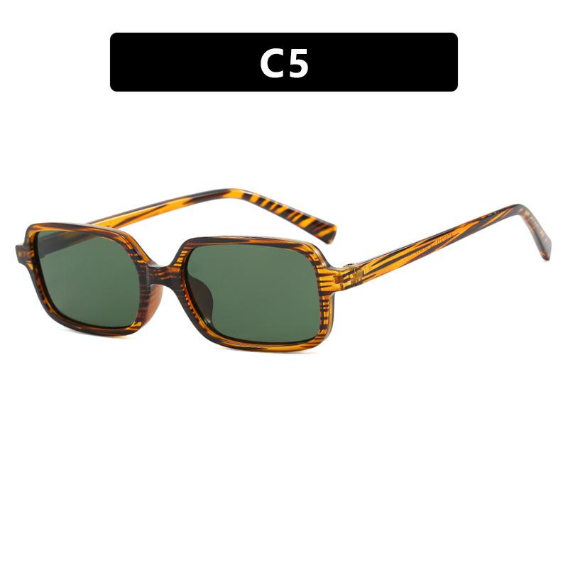 New Retro Square Small Frame Sunglasses Narrow Edge Sunshade Sunglasses for Women Simple Anti Blue Light Computer Eyeglasses