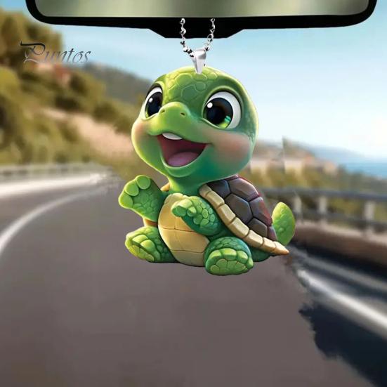 Přívěsek do auta Akrylová realistická želva s řetízkovým popruhem Lehký závěs na stromech Dveře Okna Stěny Taška přes rameno Školní taška Dekorace Přívěsek