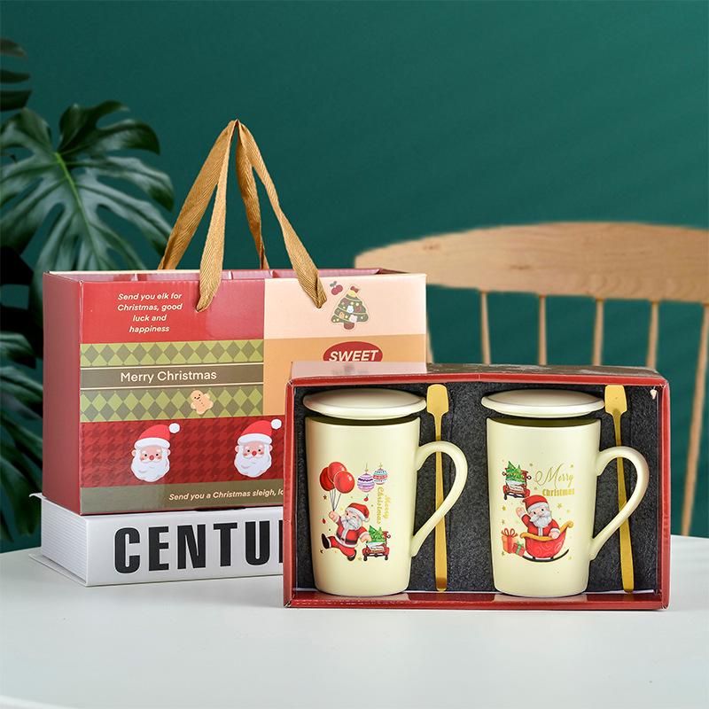 Souvenir Ceramic Couple Cup Set: Perfect for Weddings, Full Moons, Openings, or Business Gifts, with Custom Logo Printing Available.