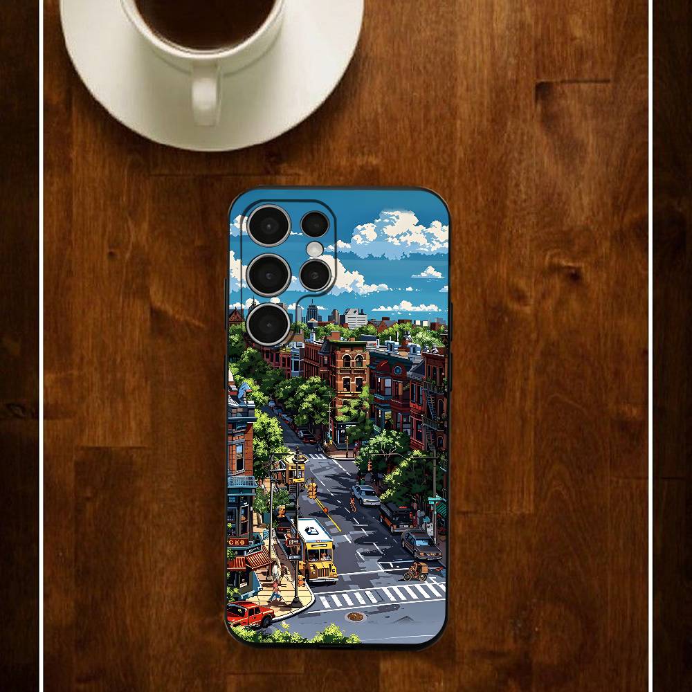 

New York Scenery Phone Case For Samsung S24 25 23 22 21 20 Plus Ultra 5G Lite Shockproof Cover Samsung S21fe