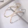EFFIE QUEEN Vintage Natural Pearl Bead Bracelet for Women Minimalist 925 Sterling Silver Paperclip Chain Bracelet Jewelry GPB01