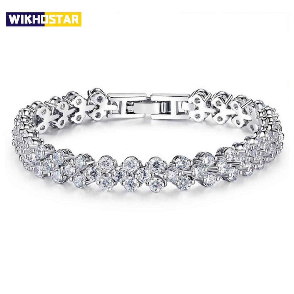925 Sterling Silver Bracelet Inlaid With Love Zircon Ladies Fashion Birthday Party Wedding Valentine's Day Jewelry Gift