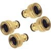 Set of 4 Adapter Fittings for Garden Hose In Solid Brass - 1/2 and 3/4 Inch Tap