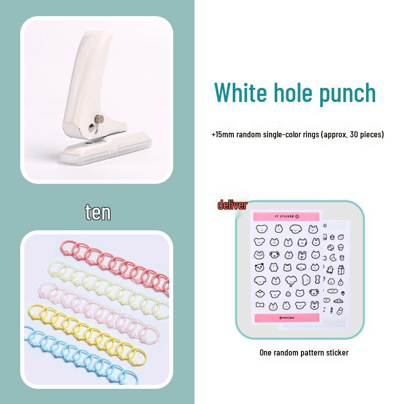 Compact 40-Sheet Loose Leaf Paper Puncher - DIY Round Hole Stationery Tool