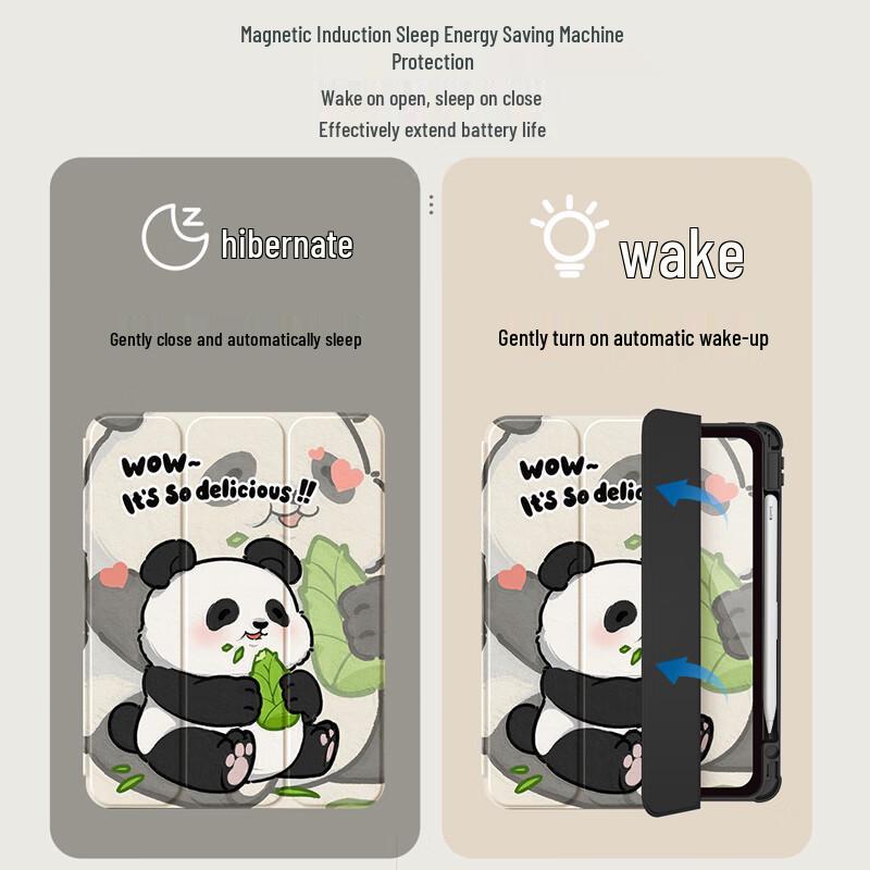 QBOSS Rotating Hungry Panda Protective Case for Apple iPad