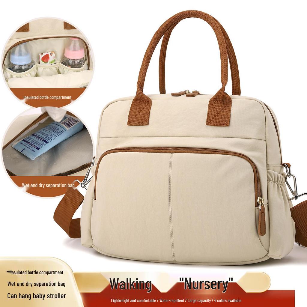 Multifunctional Large Capacity Maternity Bag with Insulated Bottle Holder