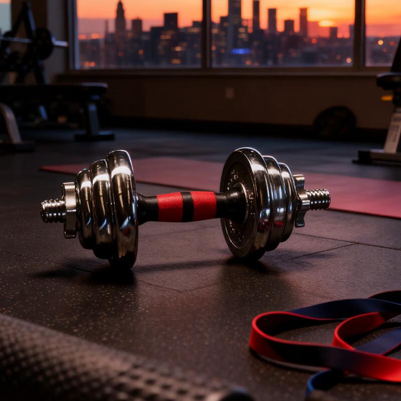 TLXT Adjustable Cast Iron Dumbbell Barbell Set