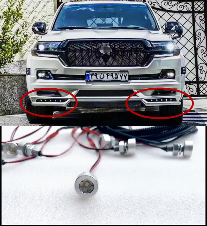 2012-2022 Toyota Land Cruiser Black Warrior Front Bumper with 8 LED Daytime Running Lights