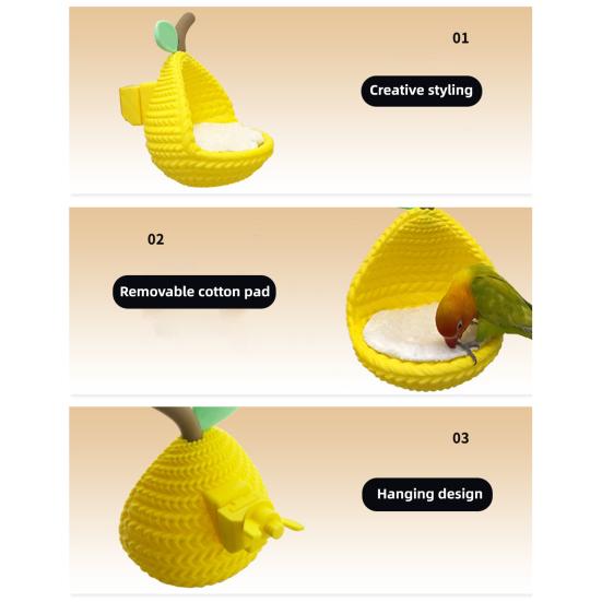 Bird Nest Adjustable Warmth Freshness Pear-Inspired Shape Pet Heating Pad with Removable Heating