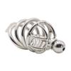 Stainless Steel Chastity Lock with Movable Butt Plug for Slave Training and Male Use
