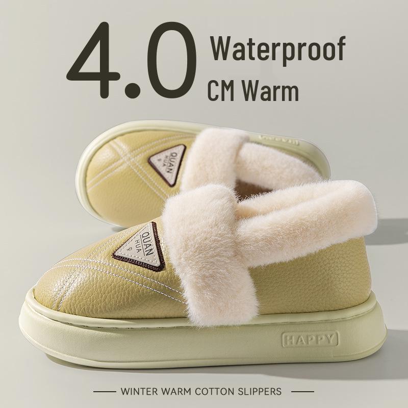 

Мужские водонепроницаемые зимние тапочки 2025: Хлопковые туфли на толстой подошве с флисовой подкладкой и защитой от запаха для ношения на улице 40-41 (fits 39-40 foot)