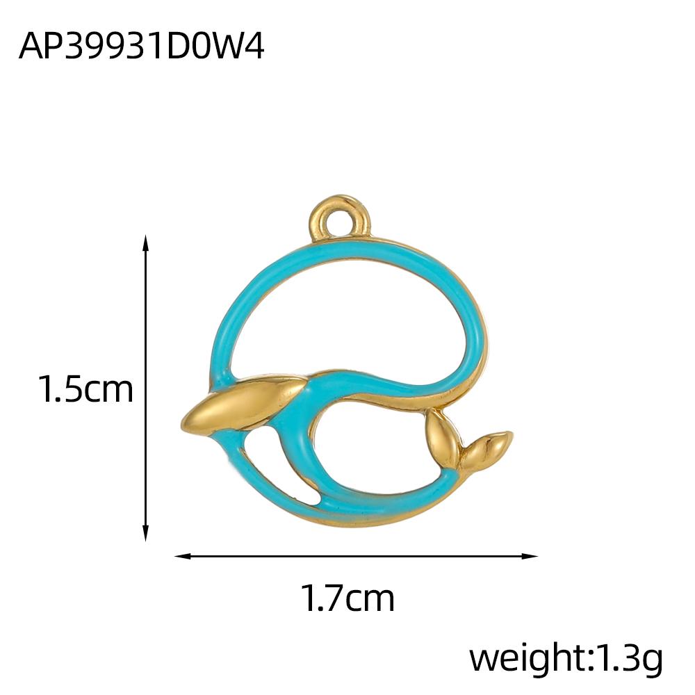 CARLIDANA New Design Non Tarnish Beach Charm Stainless Steel Dolphin Gold Color Starfish Fish Oil Drop Charms for Jewelry Making