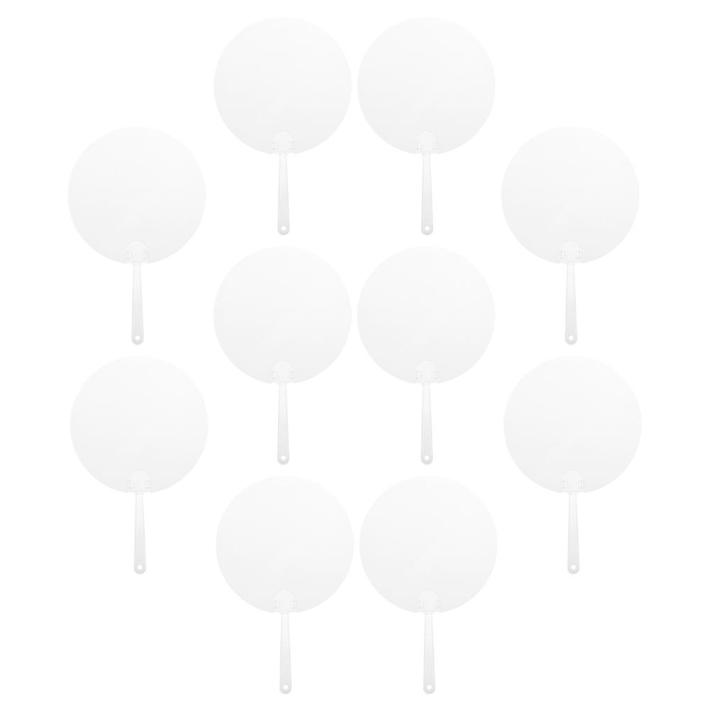 

Круглый ручной веер прозрачный пустой веер для DIY многофункциональный веер для сценических выступлений 27X17X0.1CM прозрачный