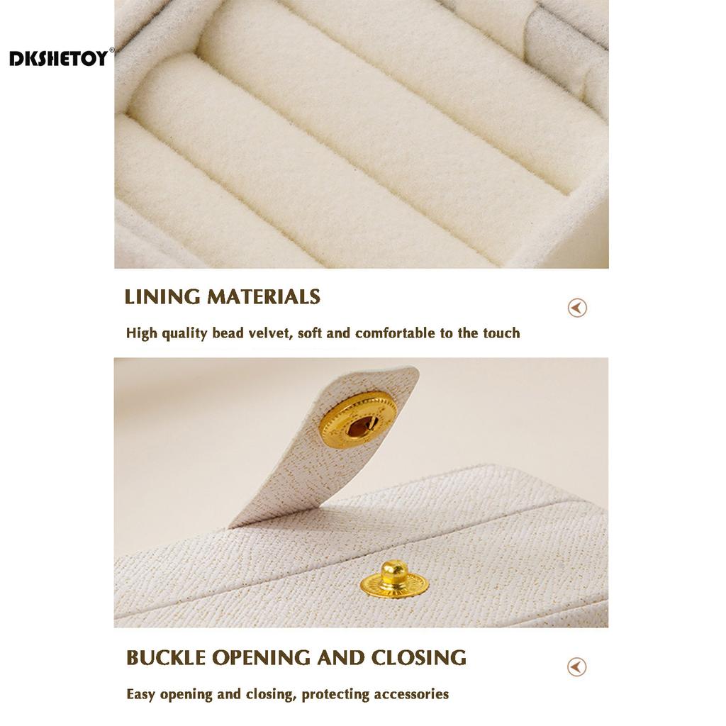 Mini Faux Leather Jewelry Box Multiple Compartments Jewelry Display Case for Travel Rings Jewelry Holder