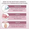 3X Thermoplastic Denture Adhesive, Refits and Tightens Loose Upper and Lower Dentures and Partials | Non-Glue Adhesive
