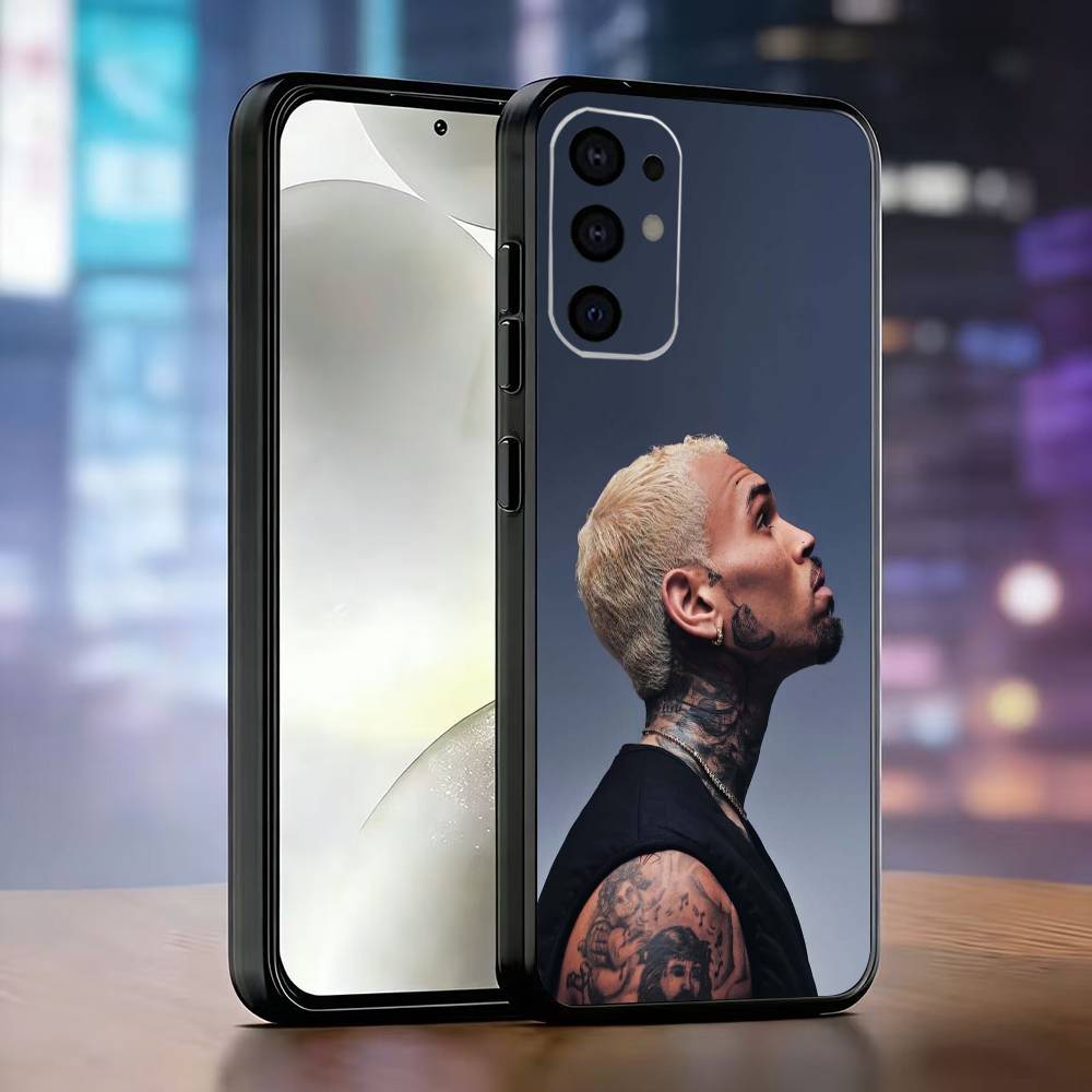 Rapper C-Chris Brown Phone Case For Samsung S25,S24,S21,S22,S23,S30,Ultra,S20,Plus,Fe,Soft Silicone Black Cover