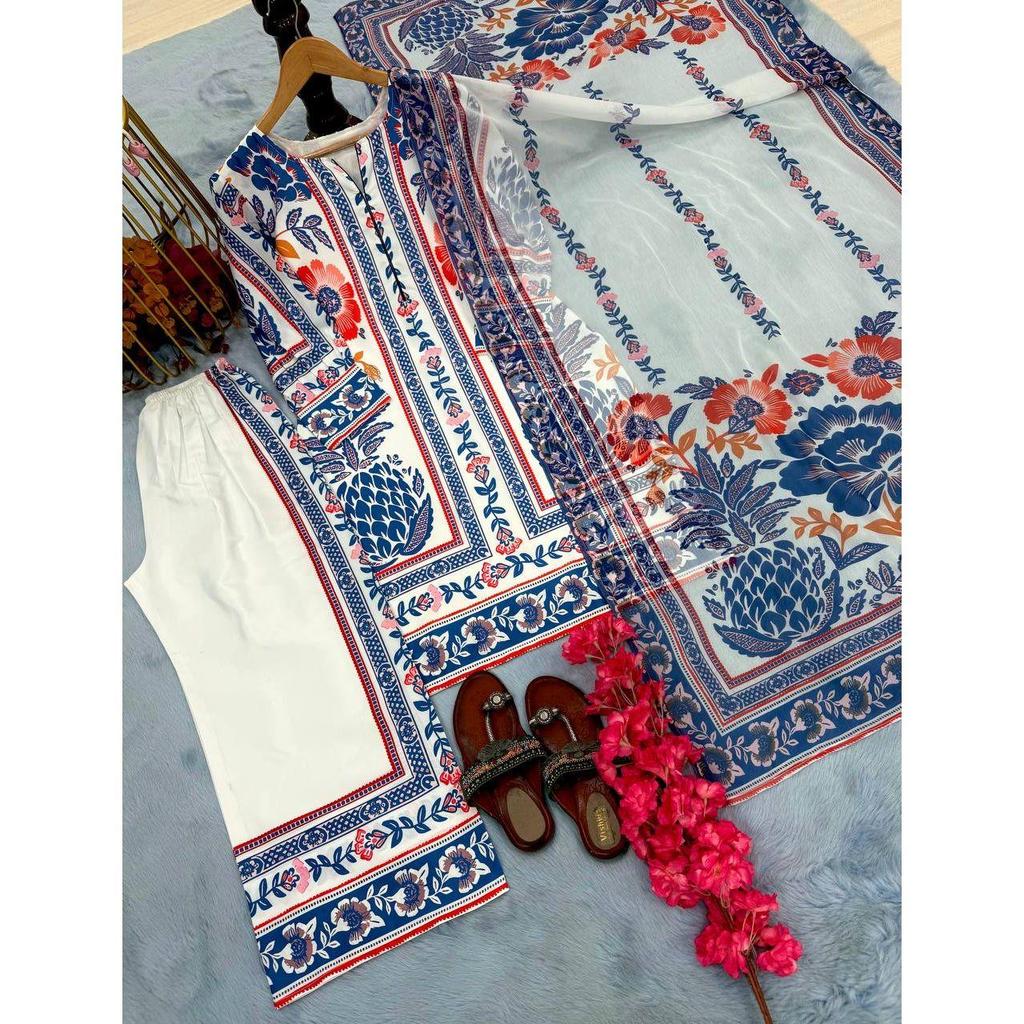 *Launching New Đěsigner Party Wear Look Pur Natural Crepe Top&plazzo Co-ords Set*