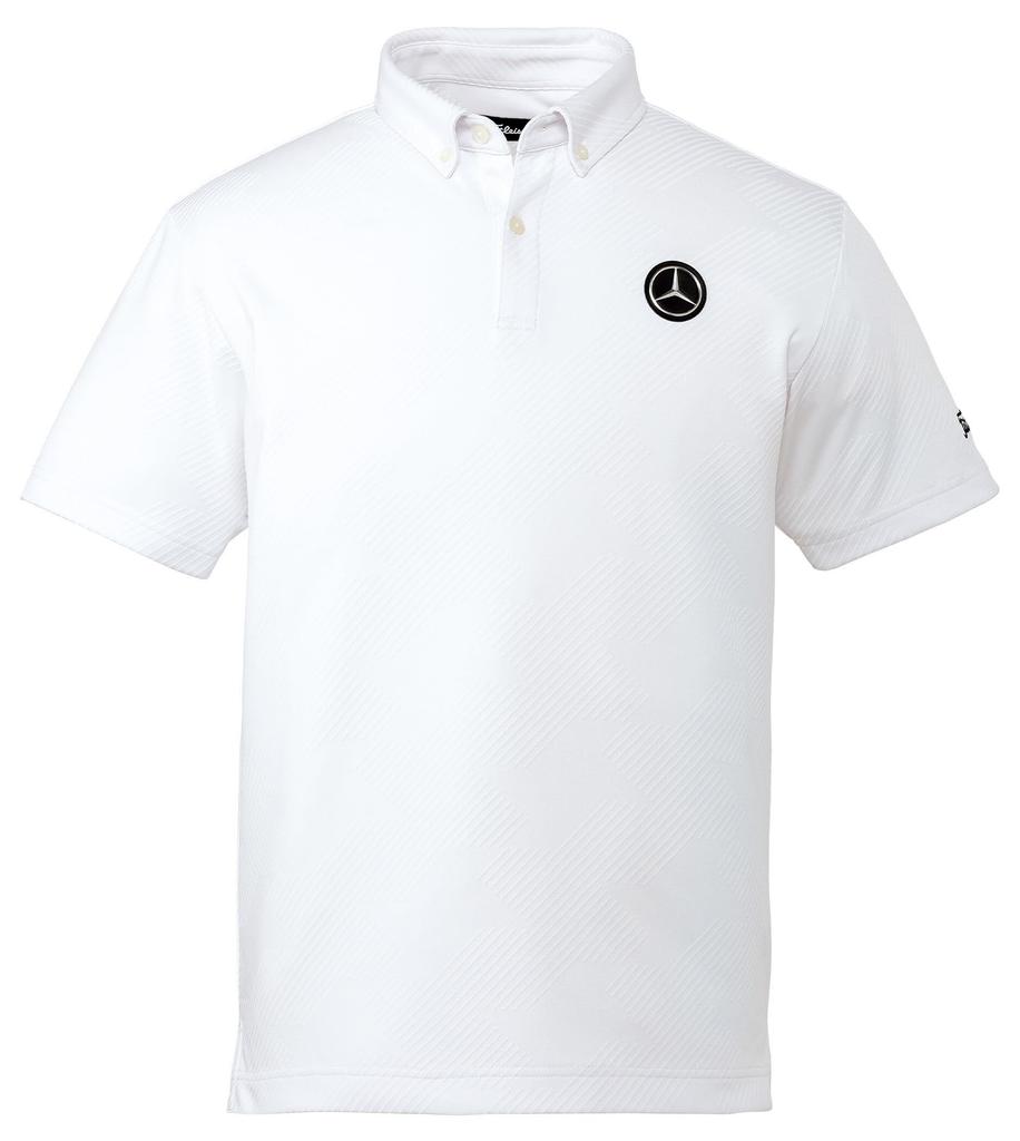 Genuine X Titleist Jacquard Size L [Mercedes-Benz Collection] Mercedes-Benz Button-Down Shirt, White,