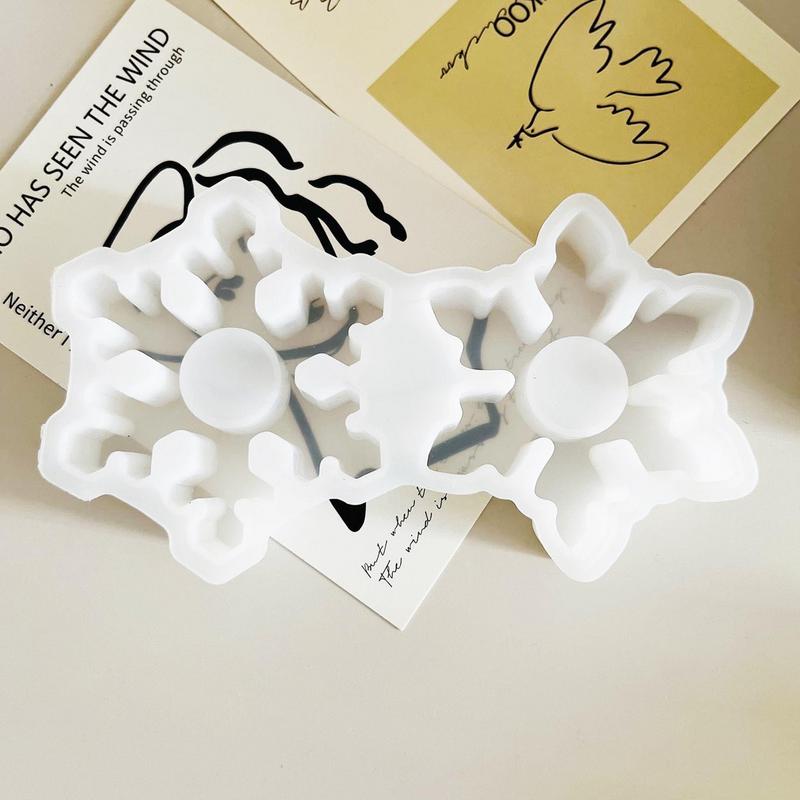 Christmas Snowflake Candlestick Mold Christmas Mold Snowflake Candlestick Plaster Mold Tealight Holder Terrazzo Resin Mold