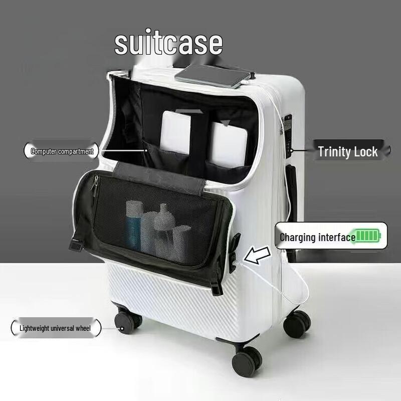OEING Front-Opening Hardside Carry-On Suitcase