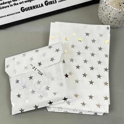 20 Pz 13*18cm Lucido Ins Argento Stella Sacchetto di Carta per Biglietti Kpop Star Foto Card Vendita Biglietto Fai da Te Regalo Ragazza Carta da Imballaggio Tasca