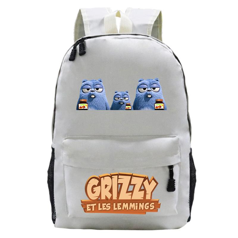 

Рюкзак для учеников начальной и средней школы с мультяшным принтом Гризли, новая сумка для отдыха и путешествий, большой вместимости, школьный рюкзак One Size