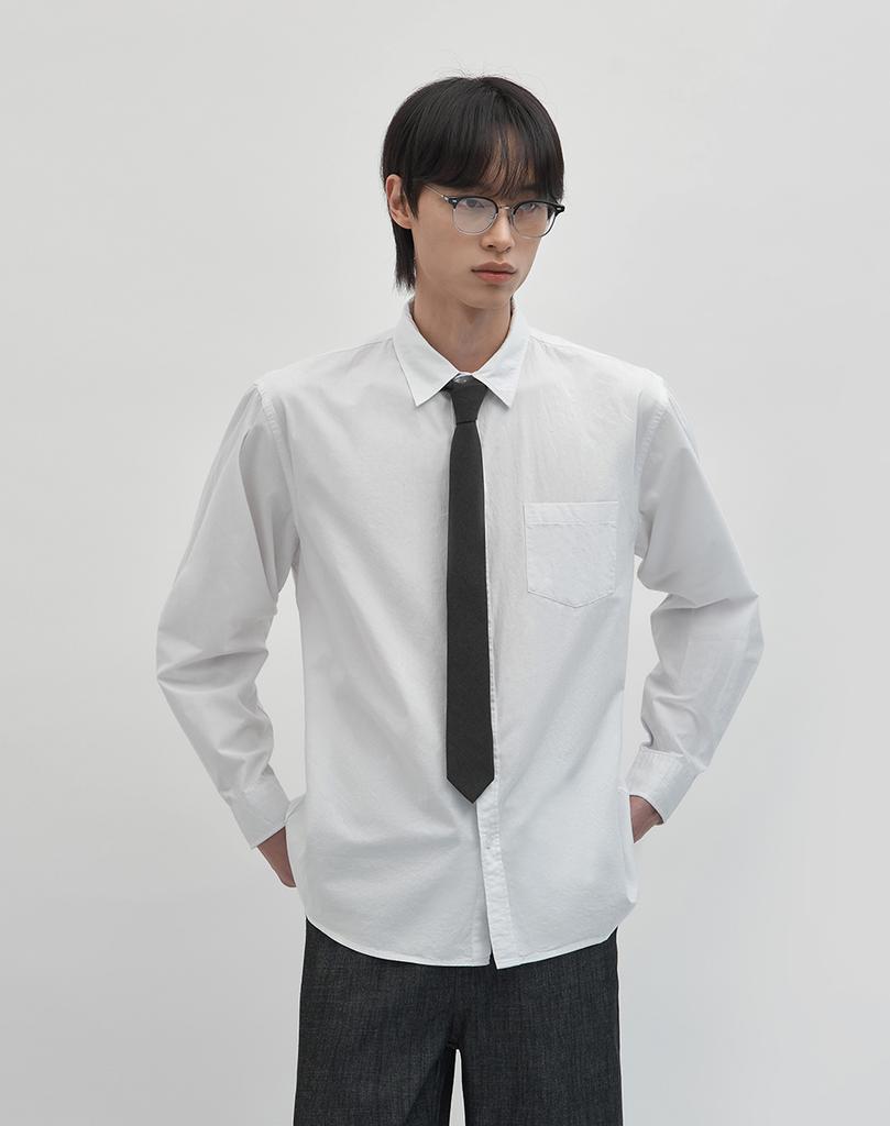 WORK ON BODY OFF Steady Oversized Cotton Shirt [White]