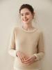 Women's Color Block Round Neck Knit Cashmere Sweater - Faux Two-Piece, Loose Fit, Slimming Design.