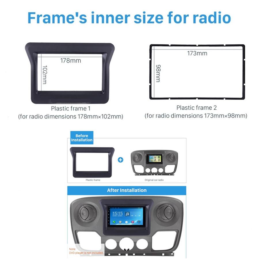 2 Din Car Stereo Panel Frame Dash Trim Kit For Nissan N400 Opel Movano Renault